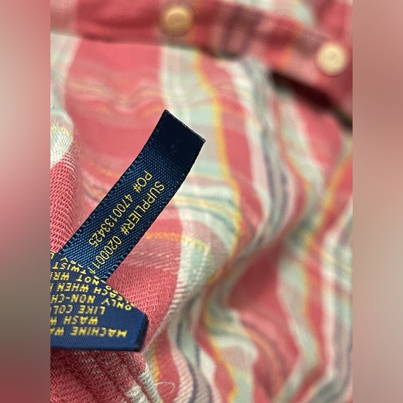 Polo Ralph Lauren twill cotton men plaid shirt M - Picture 7 of 9